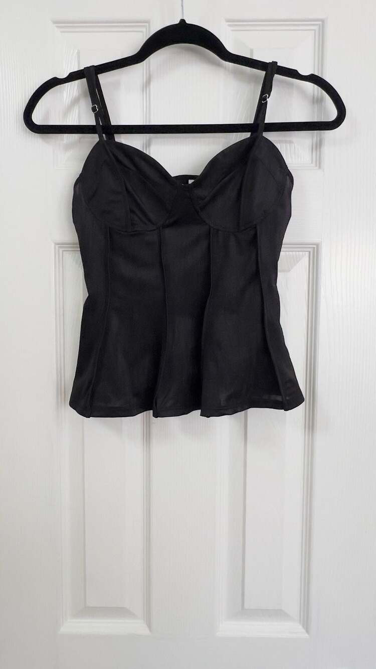 Divided by H&M Black Corset Peplum Camisole Top Size S